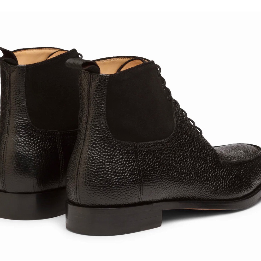 Split Toe Derby Suede Combination Boot - Black - image 2